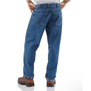 Carhartt Jeans Men’s Relaxed Fit Fleece Flannel  Lined Insulated Denim 42x30